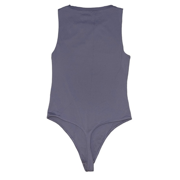 Babaton Aritzia purple grey high neck snap button bodysuit women’s size medium - Picture 2 of 8
